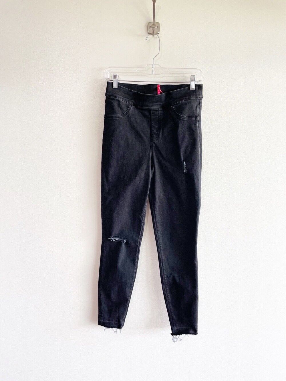 Spanx Vintage Distressed Ankle Skinny Jeans medium black